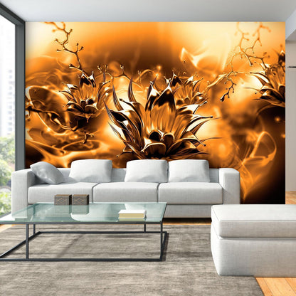 Wall Mural - Oily Flower (Orange)