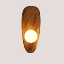 Vintage Walnut Wall Light with frosted glass and warm LED glow, ideal for enhancing any interior space.