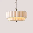 Wabi-Sabi Fabric Pendant Light – D45cm to D65cm with soft pleated fabric shade and adjustable suspension.