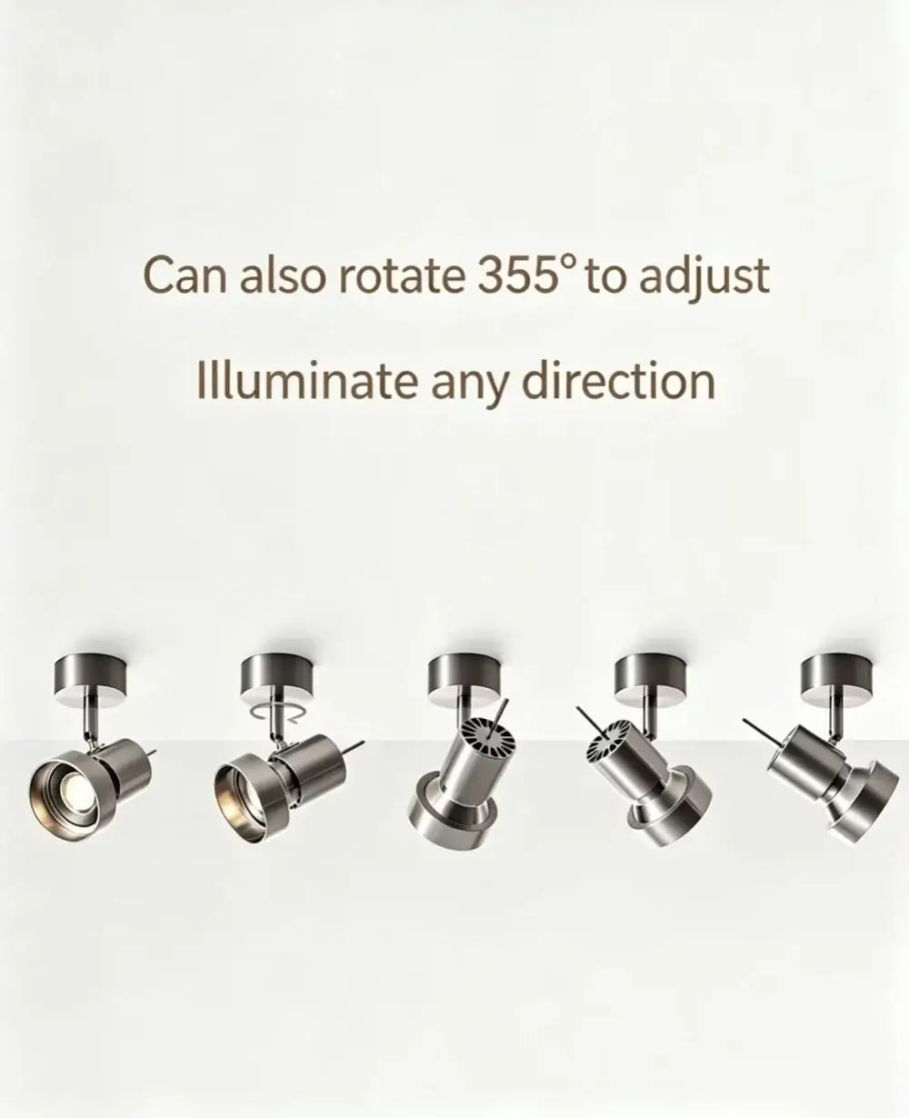 Led Surface Mounted Spotlights Stainless Steel Ceiling Lights Household High Color Rendering Embedded Lighting