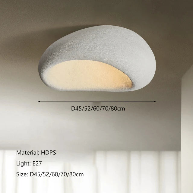 Organic Stone Ceiling Light in Grey or White