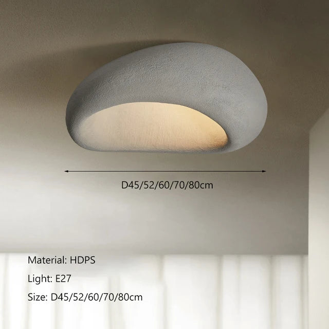 Organic Stone Ceiling Light in Grey or White