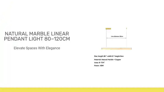 Natural Marble Linear Pendant Light 80&ndash;120cm by@Outfy