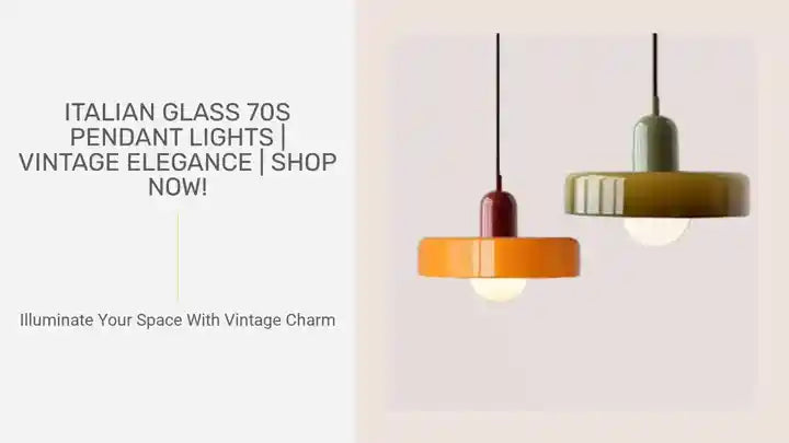 Italian Glass 70s Pendant Lights | Vintage Elegance | Shop Now! - Colorful and stylish hanging lamps for vintage charm.