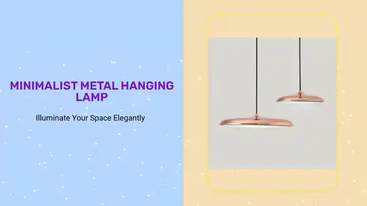Minimalist Metal Hanging Lamp with luxurious brass accents illuminating a stylish space.
