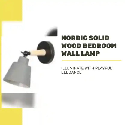 Nordic Solid Wood Bedroom Wall Lamp with playful design and sleek finish for vibrant decor