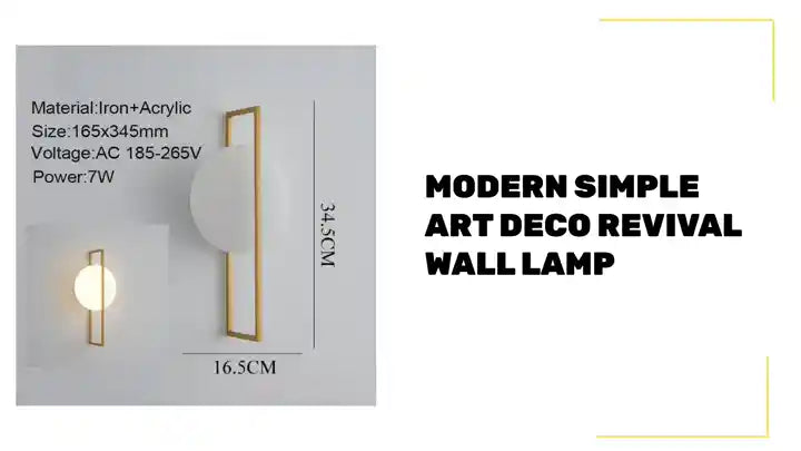 Modern Simple Art Deco Revival Wall Lamp by@Outfy