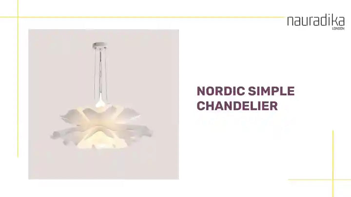 Nordic Simple Chandelier with Scandinavian design offering soft, diffused lighting for a contemporary living space.
