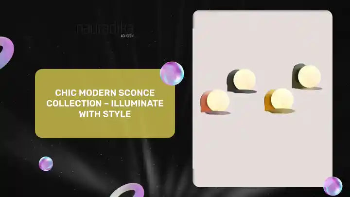 Chic Modern Sconce Collection – Illuminate with Style showcased in a stylish display featuring colorful designs.