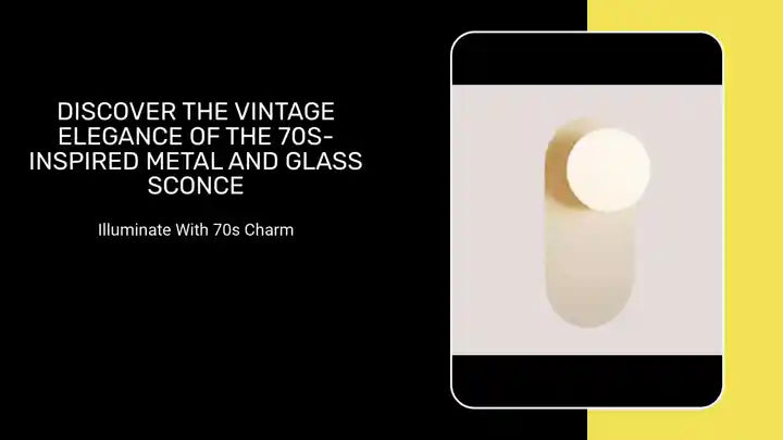 Discover the Vintage Elegance of the 70s-Inspired Metal and Glass Sconce showcasing modern charm and exquisite craftsmanship.