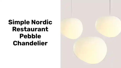 Modern Simple Nordic Restaurant Pebble Chandelier with minimalist white design, ideal for bedrooms, bars, and hallways.
