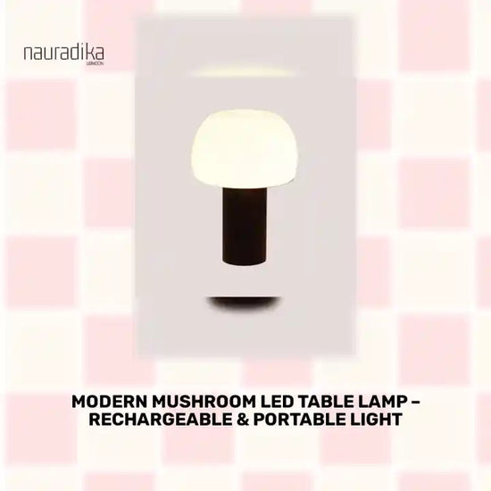 Modern Mushroom LED Table Lamp &ndash; Rechargeable &amp; Portable Light by@Outfy