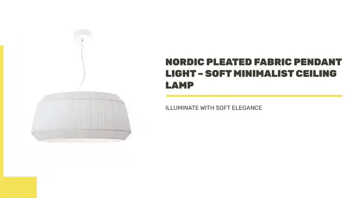 Nordic Pleated Fabric Pendant Light – Soft Minimalist Ceiling Lamp hanging elegantly in a modern interior.
