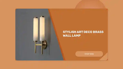 Stylish Art Deco Brass Wall Lamp by@Outfy