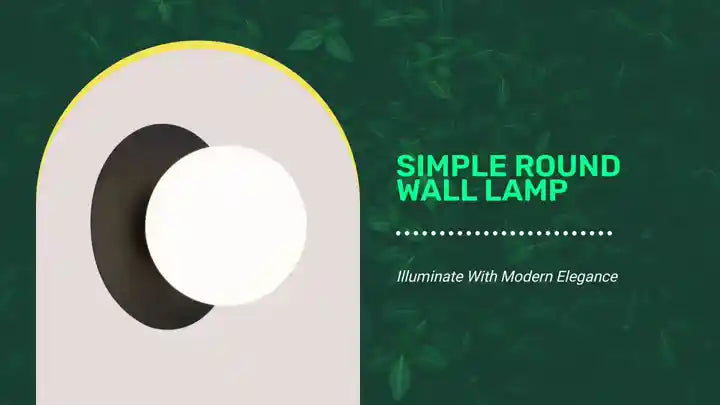 Simple Round Wall Lamp showing a modern design with a frosted glass light and sleek metal base.