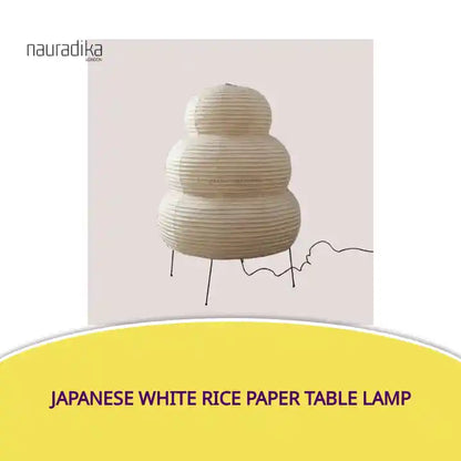 Japanese White Rice Paper Table Lamp by@Outfy