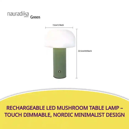 Rechargeable LED Mushroom Table Lamp &ndash; Touch Dimmable, Nordic Minimalist Design by@Outfy