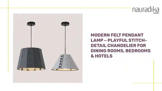 Modern Felt Pendant Lamp – Playful Stitch-Detail Chandelier for Dining Rooms, Bedrooms & Hotels displayed in two color variations.