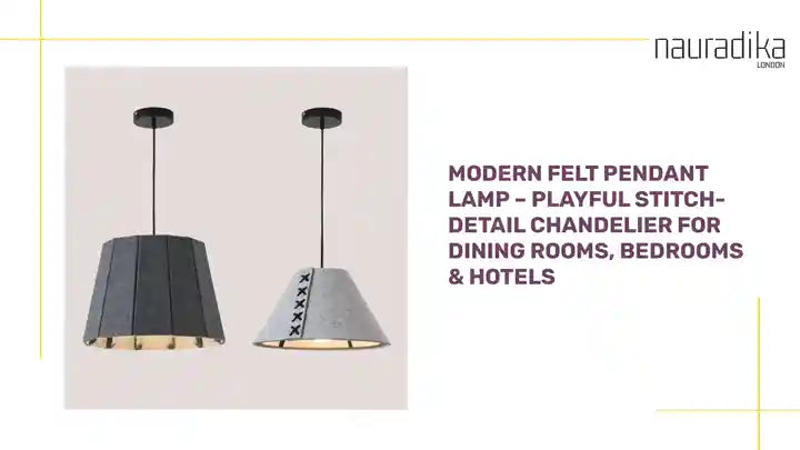 Modern Felt Pendant Lamp – Playful Stitch-Detail Chandelier for Dining Rooms, Bedrooms & Hotels displayed in two color variations.