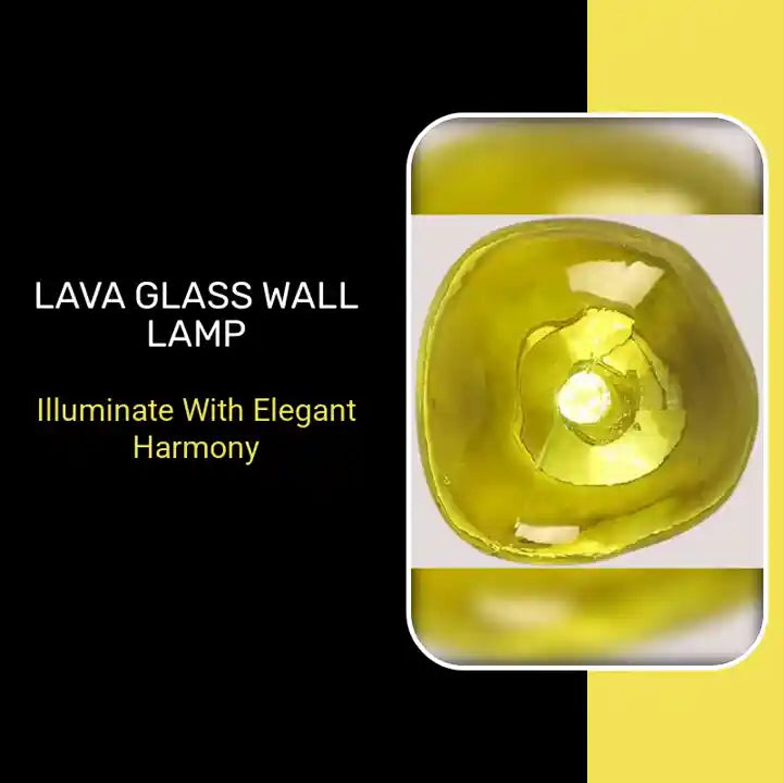 Lava Glass Wall Lamp in vibrant yellow, showcasing its elegant design and harmonious lighting for interior decor.