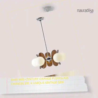 Rare Mid-Century Orange Plexiglass Chandelier: A Unique Vintage Gem by@Outfy
