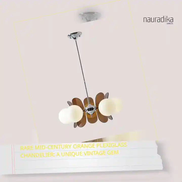 Rare Mid-Century Orange Plexiglass Chandelier: A Unique Vintage Gem by@Outfy