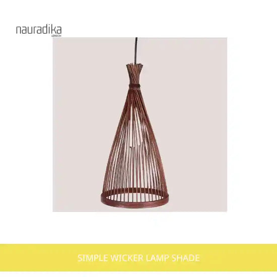 Simple Wicker lamp shade showcasing hand-woven bamboo design, perfect for eco-friendly decor.