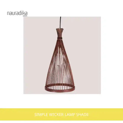 Simple Wicker lamp shade showcasing hand-woven bamboo design, perfect for eco-friendly decor.
