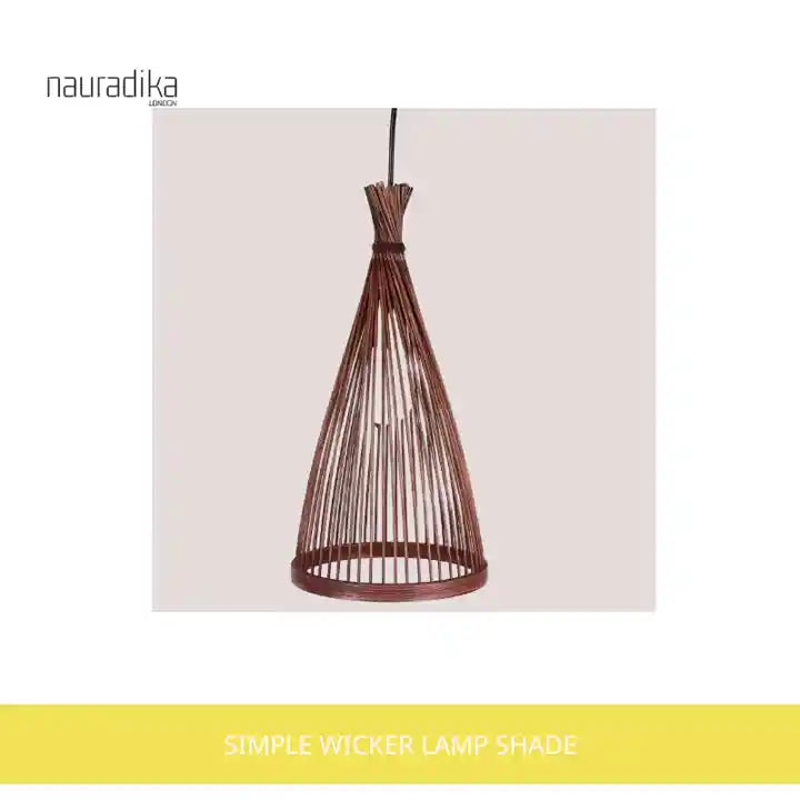 Simple Wicker lamp shade showcasing hand-woven bamboo design, perfect for eco-friendly decor.