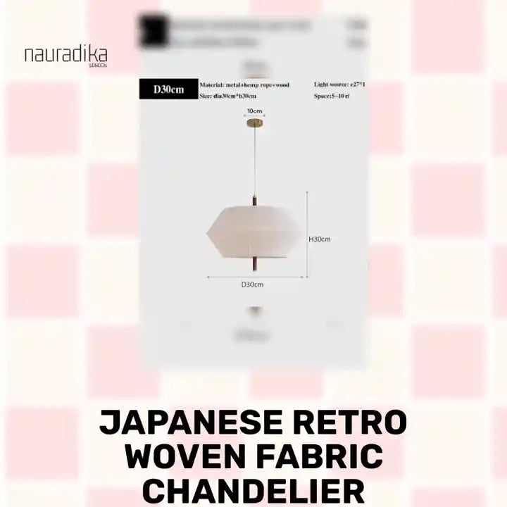 Japanese Retro Woven Fabric Chandelier by@Outfy