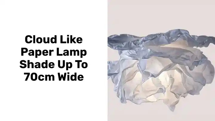Cloud Like Paper Lamp Shade up to 70cm wide, showcasing its unique cloud-like design and eco-friendly material.