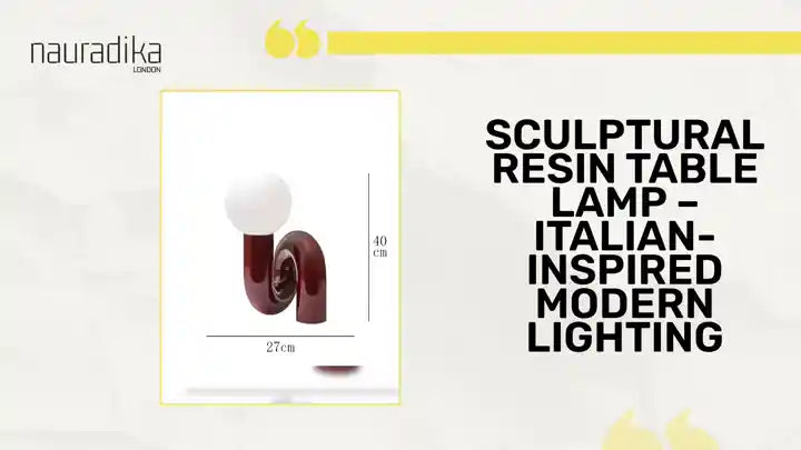 Sculptural Resin Table Lamp – Italian-Inspired Modern Lighting showcasing unique design and dimensions.