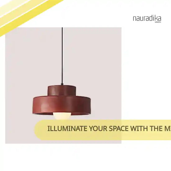 Illuminate Your Space with the Minimalist Nordic Resin Pendant Light in red, enhances modern design with Scandinavian aesthetics.