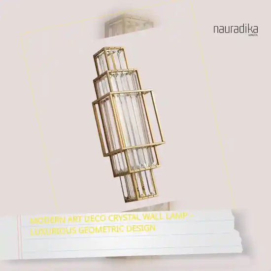 Modern Art Deco Crystal Wall Lamp &ndash; Luxurious Geometric Design by@Outfy