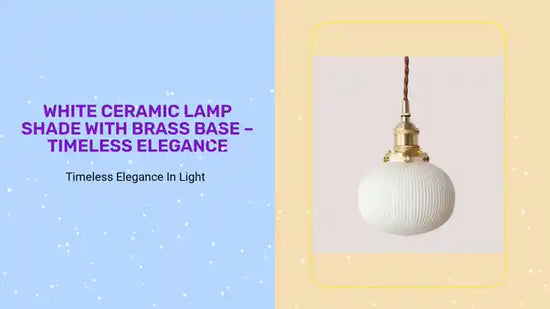 White Ceramic Lamp Shade with Brass Base &ndash; Timeless Elegance by@Outfy