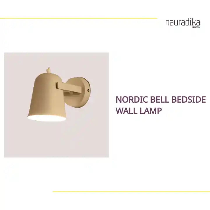 Nordic Bell Bedside Wall Lamp in a minimalist design with adjustable shade for customized lighting.