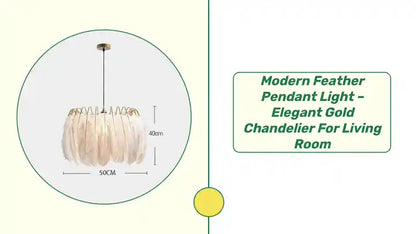 Modern Feather Pendant Light &ndash; Elegant Gold Chandelier for Living Room by@Outfy
