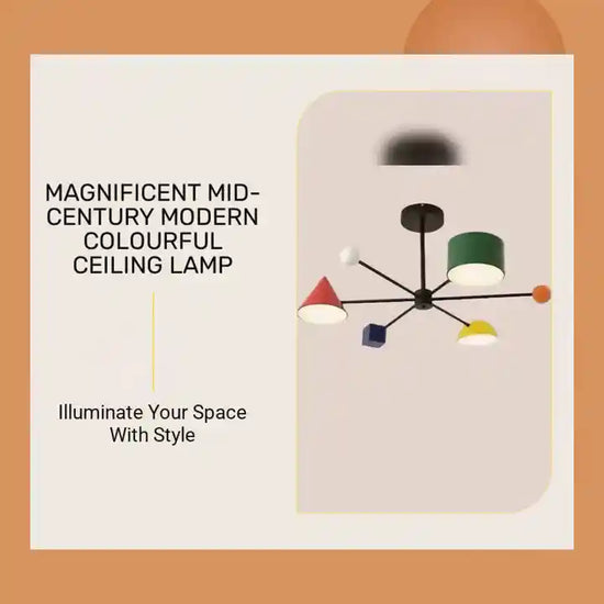 Magnificent Mid-Century Modern Colourful Ceiling Lamp by@Outfy