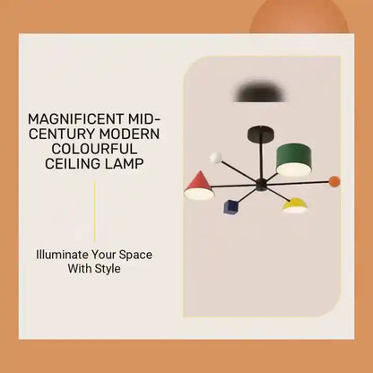 Magnificent Mid-Century Modern Colourful Ceiling Lamp by@Outfy