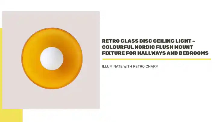 Retro Glass Disc Ceiling Light &ndash; Colourful Nordic Flush Mount Fixture for Hallways and Bedrooms by@Outfy