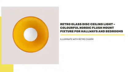 Retro Glass Disc Ceiling Light &ndash; Colourful Nordic Flush Mount Fixture for Hallways and Bedrooms by@Outfy