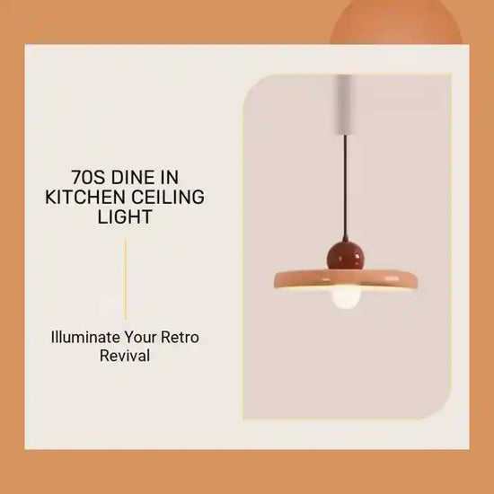 Retro 70s Dine In Kitchen Ceiling Light with colorful bakelite style design, perfect for vintage-themed interiors.