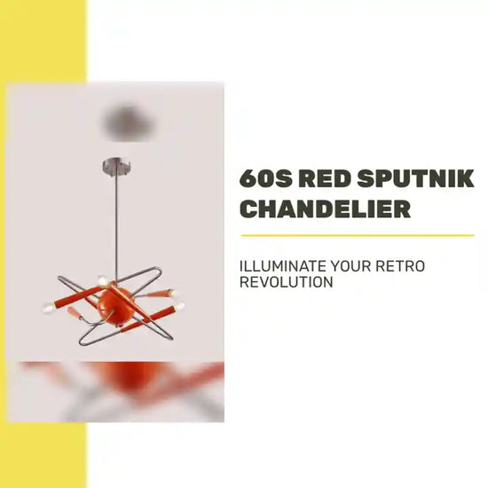 60s Red Sputnik Chandelier by@Outfy