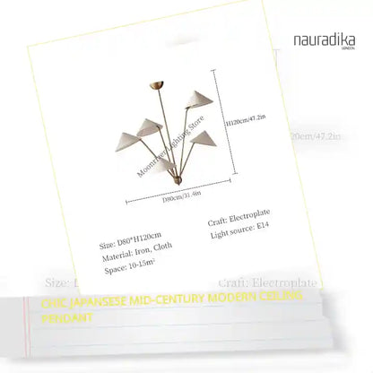 Chic Japansese Mid-Century Modern Ceiling Pendant by@Outfy