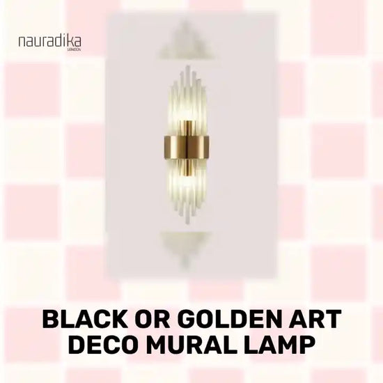 Black or Golden Art Deco Mural Lamp, elegant wall-mounted light fixture with a modern Art Deco design.
