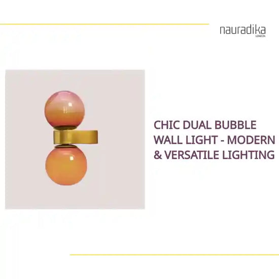 Chic Dual Bubble Wall Light - Modern & Versatile Lighting with brass and colorful bubbles, ideal for various decor styles.