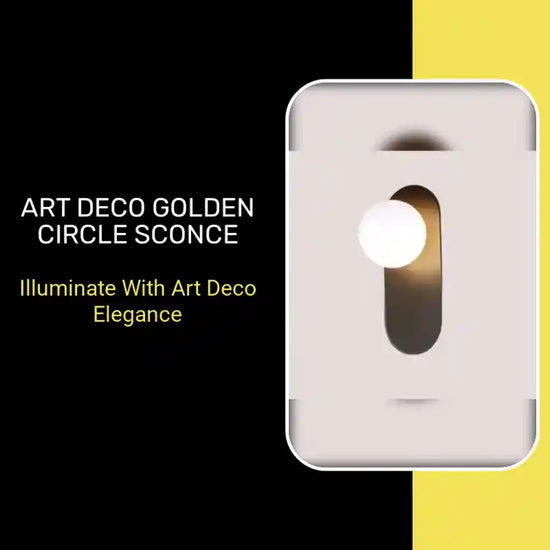 Art Deco Golden Circle Sconce by@Outfy