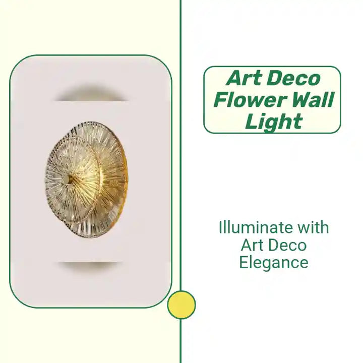 Art Deco Flower Wall Light with elegant design for cozy ambiance and versatile placement in homes and hotels.