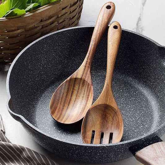 Kitchen Tools & Utensils, Kitchen Tools & Utensils, Kitchen Tools & Utensils, Set of Solid Wood Salad Servers